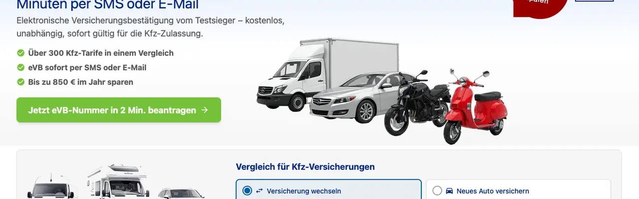 Foto von eVB SOFORT – eVB-Nummer & Kfz-Versicherung vergleichen